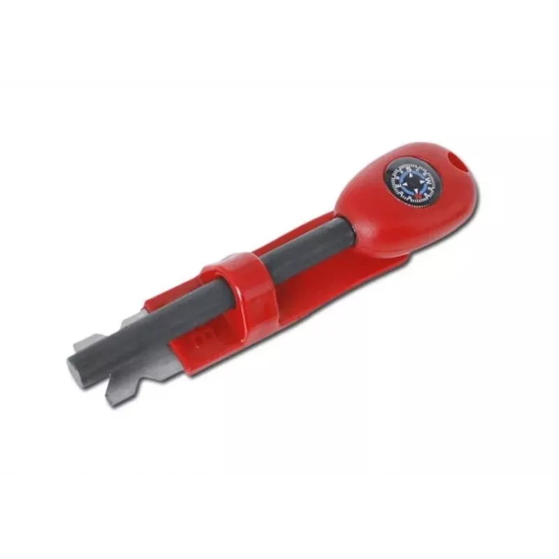 Brújula de supervivencia BCB CN340 — brújula compacta con esfera luminosa, empuñadura de plástico, 110 mm, 47 g, roja