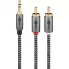 Goobay 65284. Conexión 1: 3.5mm, conector 1 sexo: macho, conexión 2: 2 x RCA, conector 2 sexo: macho, material del cable: C