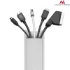 Maclean MCTV-575 cubrecables de suelo, 1,5 m, 43 x 23 mm, altura 23–32 mm, blanco, con cinta adhesiva
