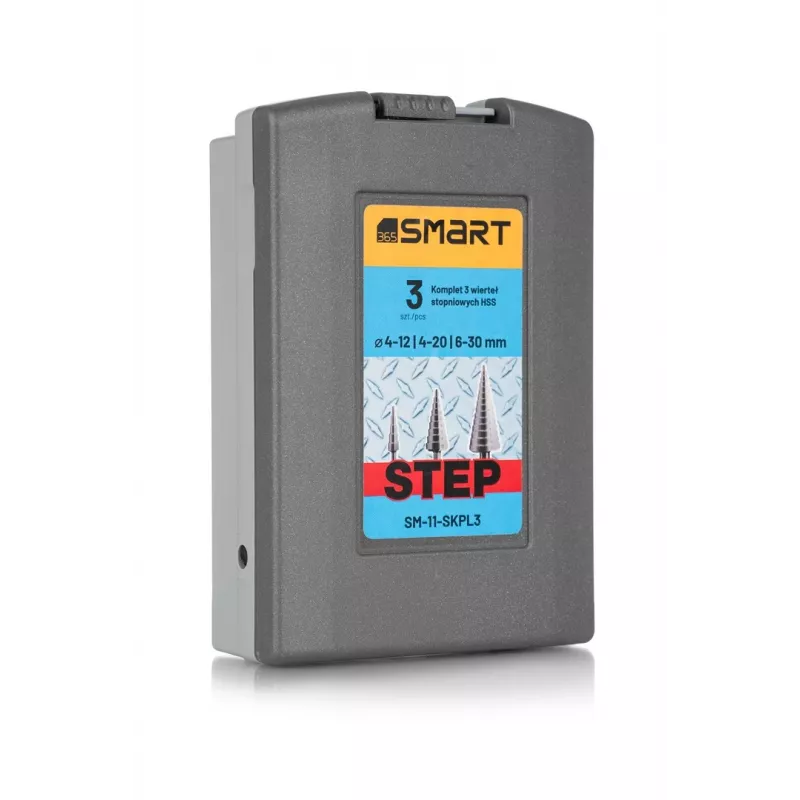 Smart Juego de brocas escalonadas, HSS, 3 uds., 4-12 / 4-20 / 6-30 mm, SM-11-SKPL3