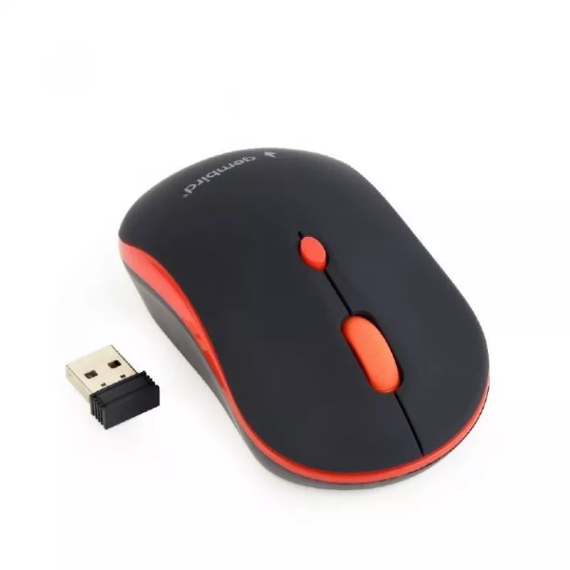 GEMBIRD ratón óptico inalámbrico MUSW-4B-03-R 1600 DPI nano USB negro-rojo