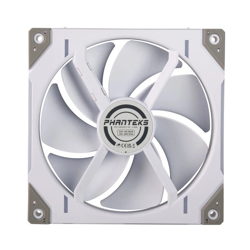Phanteks D30-140 PWM Regular Airflow D-RGB ventilador de caja 140 mm, blanco, 3 uds.