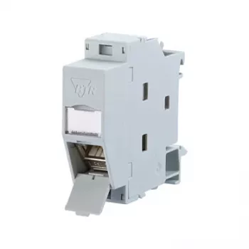 Metz Connect REGplus IP20 C6A Módulo 180°M - Toma de conexión DIN para montaje en carril DIN - RJ-45 - Gris claro (130B117003-E)