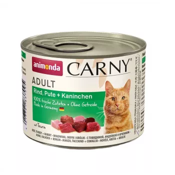 ANIMONDA Carny Adult Ternera, Pavo y Conejo - Comida húmeda para gatos - 200 g