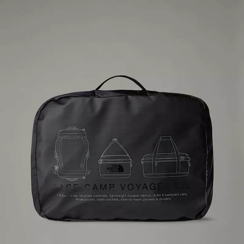 Bolsa de viaje The North Face Base Camp Voyager Duffel 62 - TNF Black/asphalt gris