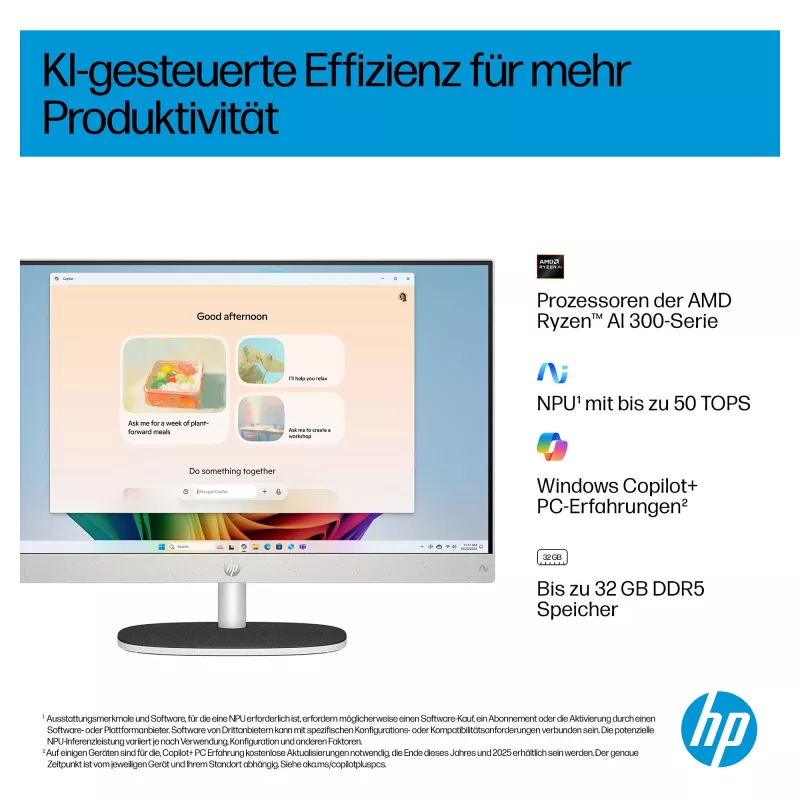 HP All-in-One PC (solución completa) 27-ct2073ng AMD Ryzen AI 7-350 512GBSSD 16GB Blanco (27-ct2073ng)