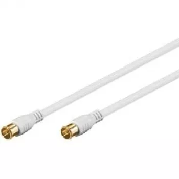 Wentronic Goobay cable de conexión SAT, F-Quick, 100 % apantallado, dorado, blanco, 2,5 m – conector macho F (Quick) conector macho F (Quick) (62744)