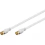 Wentronic Goobay cable de conexión SAT, F-Quick, 100 % apantallado, dorado, blanco, 2,5 m – conector macho F (Quick) conector macho F (Quick) (62744)