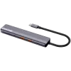 Hub USB Type-C CANYON DS-17 — HDMI, USB 3.2 Gen 1 A, USB-C, MicroSD, 10000 Mbit/s, gris