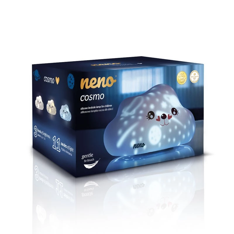 Luz nocturna LED para cama neno COSMO – portátil, silicona, recargable, 3 niveles de brillo, blanca, a pilas