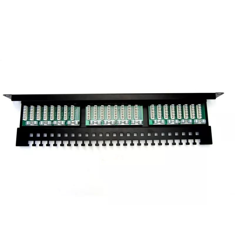 Digitus DN-91524U-EC panel de parcheo de 19" y 24 puertos Cat5e U/UTP, 1U, con soporte para cables, negro