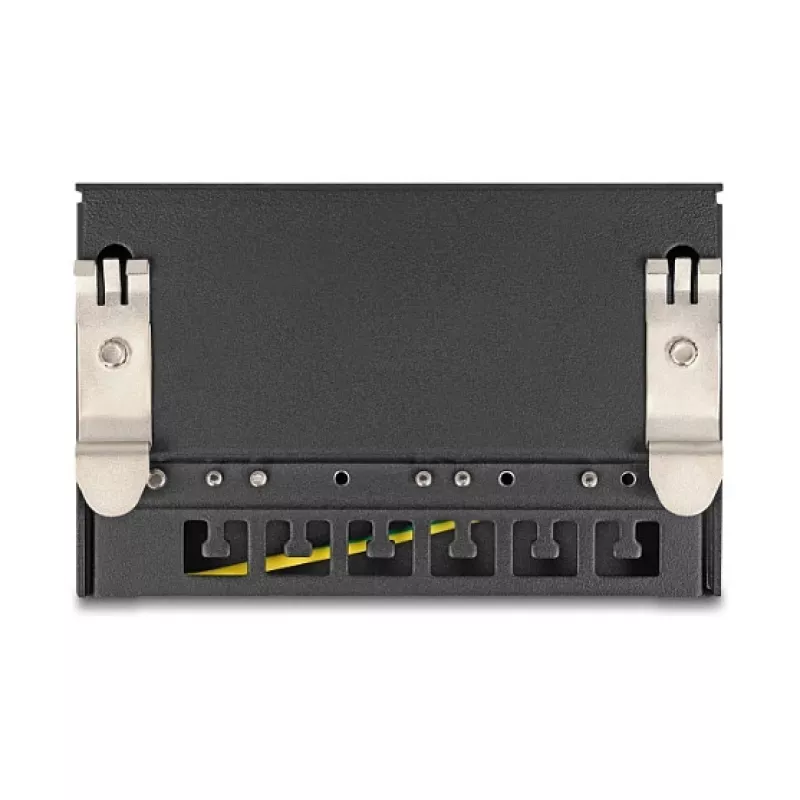 Patch panel DELOCK mini sobremesa RJ45 6 puertos Cat.6A apantallado, metal, negro, 80×22×125 mm