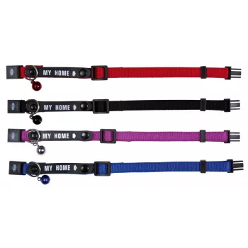Collar antiparasitario para gatos Trixie 4180 negro rojo nailon, ajustable 8 mm de ancho, para gatos mayores