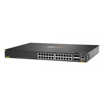 Hewlett Packard Enterprise HPE Aruba Networking CX 6200F 24G 4SFP+ Switch - Switch - distancia máx. de apilamiento 10 km - L3 - gestionado - 24 x 10/100/1000 + 4 x 100/1000/10G SFP+ - Frontal a