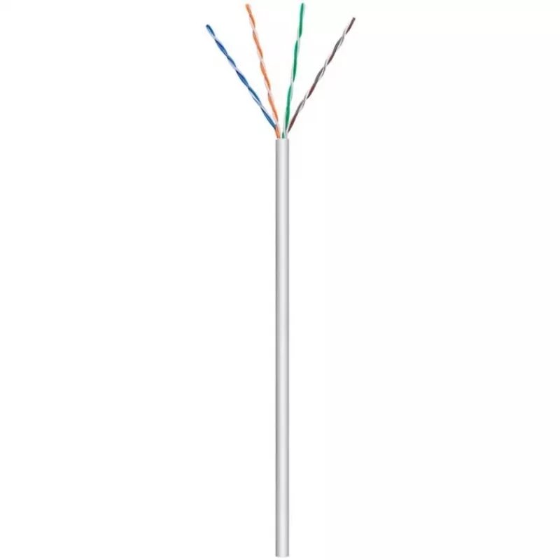 Cable de red Cat.6, U/UTP (gris, 100 metros, flexible)