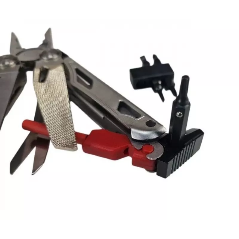 Multitool AZYMUT Giewon FS Fire Starter multiusos con 19 herramientas, piedra de fuego, silbato, funda de cinturón (H2038A)