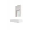 Tocador con espejo cama meble PAFOS 80×41,6×100 cm, blanco mate, marco de MDF, 1 cajón
