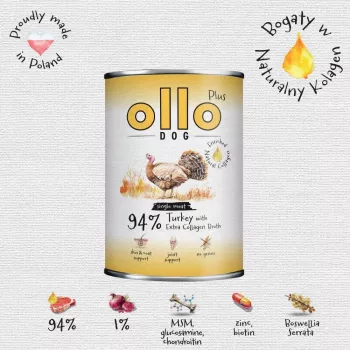 Ollo Plus Colágeno Pavo 400 g Lata de comida para perros