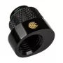Adaptador BitsPower X-Cross G1/4 pulgadas rosca macho a G1/4 pulgadas rosca hembra, desplazamiento de 5 mm, negro mate