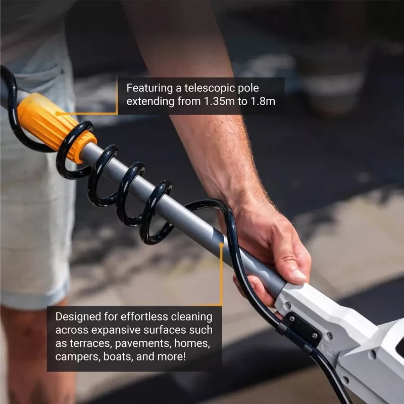 Batavia B.V. | 18V Twin Brush - Sistema de cepillo a batería con motor sin escobillas y mango telescópico, sin batería ni cargador | IPX7