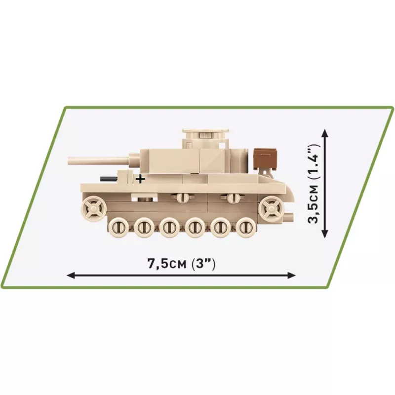 Set de construcción Cobi Panzer III Ausf.L — 103 piezas, edad recomendada 6+, beige