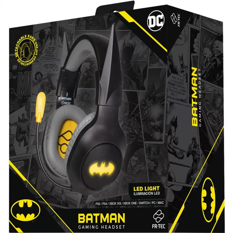 Auriculares FR-TEC Gaming Headset Batman con orejas extraíbles