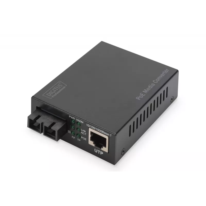 Digitus Convertidor de medios Gigabit PoE, RJ45 / SC, MM, PSE