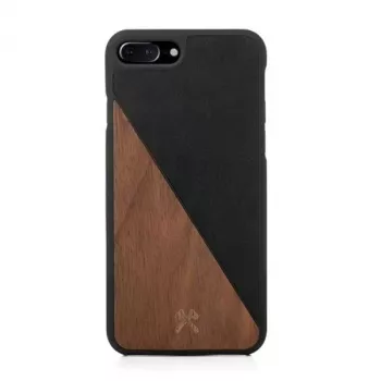 Funda de madera y piel Woodcessories EcoSplit para iPhone 7 Plus / 8 Plus — nogal negro
