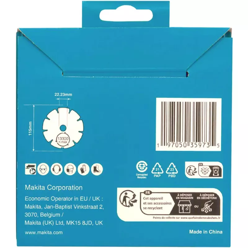 Disco de diamante Makita D-80070 115x22,23 DIAMAK (D-80070)