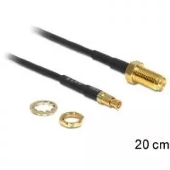 Cable coaxial DeLOCK 88483 RG-174 0,2 m RP-SMA TS-9 negro
