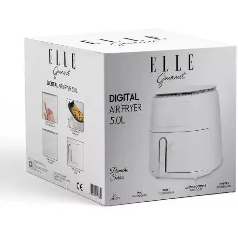 Freidora de aire Elle EKAFP501WHEU 5 L, blanca — electrodoméstico de sobremesa compacto para freír sin aceite