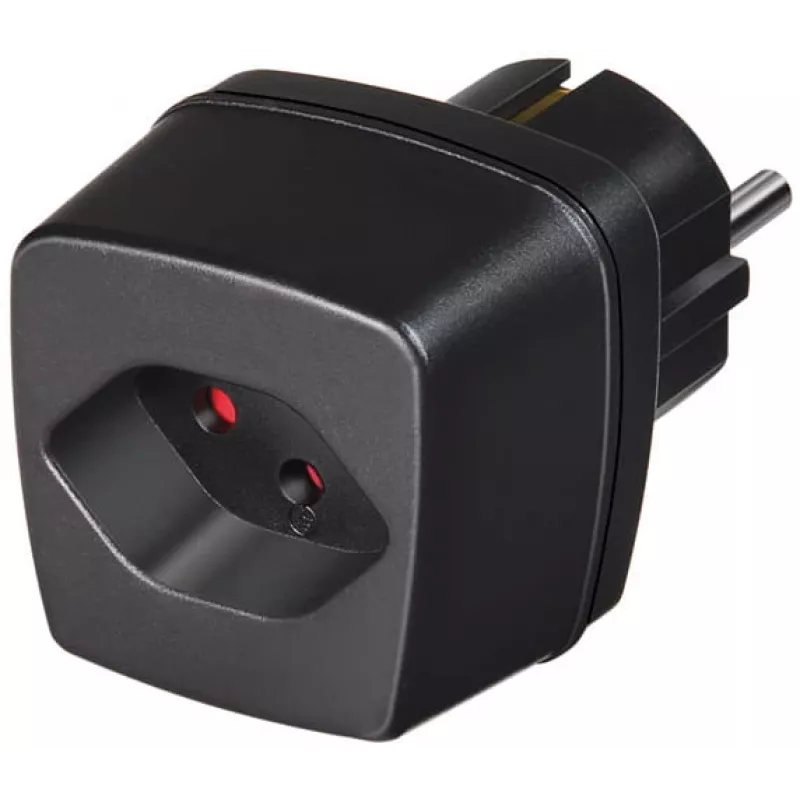 Adaptador de viaje brennenstuhl - adaptador de enchufe - negro (1508480)