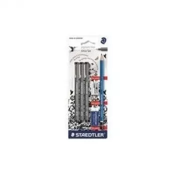 Staedtler 308 SBK3P set de pigmentliner, negro