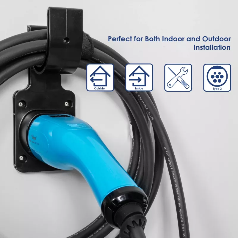 Akyga AK-SC-E15 Soporte de pared para cable de carga de VE Tipo 2