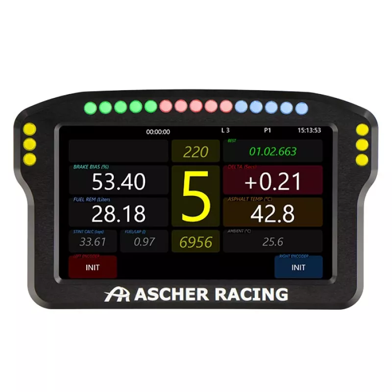 Panel de salpicadero para volante Ascher Racing 5 pulgadas Modelo 76080029 para pantallas de sim racing