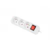 Alargador de corriente LANBERG PS1-03E-0300-W — cable de 3 m, 3 tomas AC Type E, blanco, interior