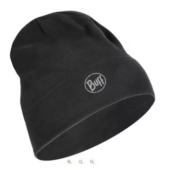 Gorro de punto Buff Merino Midweight — Solid negro, talla única, lana merino, otoño/invierno, deporte