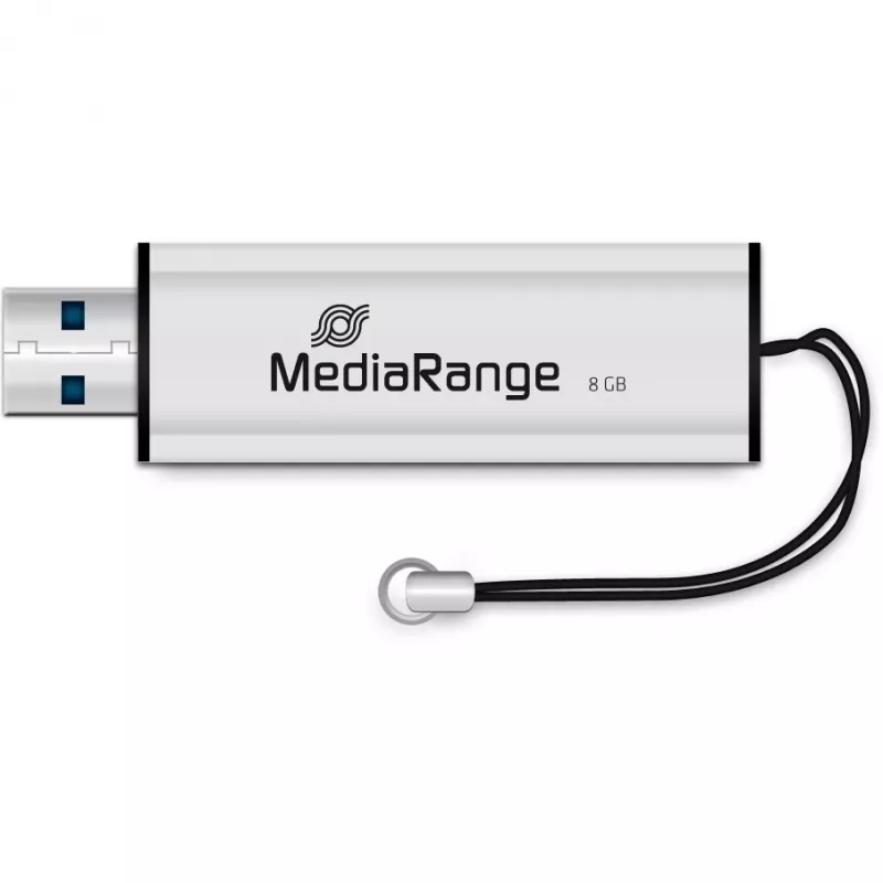 MediaRange SuperSpeed - Memoria USB - 8GB - USB3.0 - Negro/Plata (MR914)