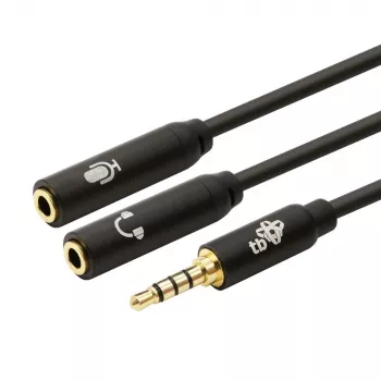 Adaptador TB divisor mini jack de 3,5 mm 1x conector macho de 3,5 mm a 2x conector hembra de 3,5 mm, modelo AKTBXAJ0P2J030B