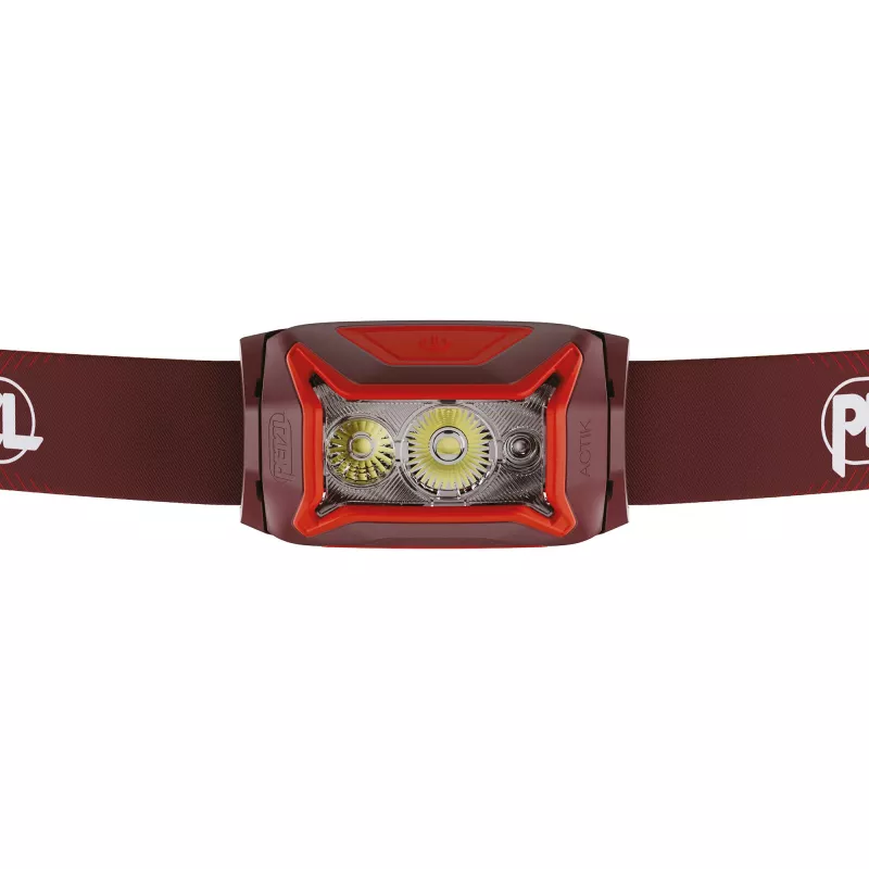 Linterna frontal Petzl Actik Core — LED, 100 lm, batería USB integrada de 1250 mAh, IPX4, roja