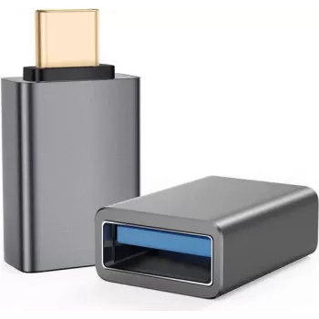Adaptador OTG helos 288362 – USB 3.1 A (conector hembra) a conector USB Type-C macho, gris oscuro