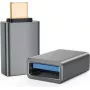 Adaptador OTG helos 288362 – USB 3.1 A (conector hembra) a conector USB Type-C macho, gris oscuro