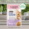 Purina Cat Chow Sensitive Gig con salmón y calabacín en salsa - Comida húmeda para gatos - 85 g