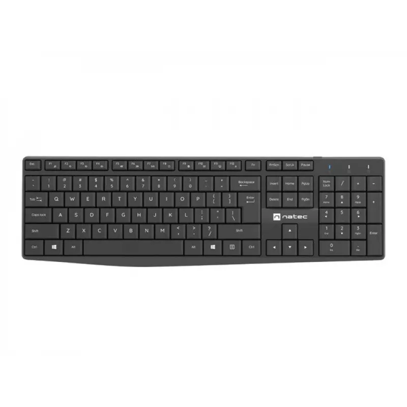 Natec Squid NZB-1989 Kit de teclado y ratón inalámbricos, distribución US, negro