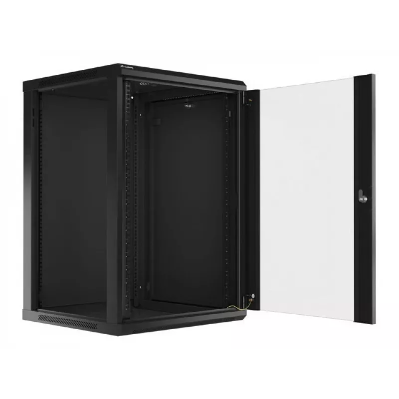 Armario rack de pared LANBERG WF01-6618-10B, 18U, 600×600×907 mm, negro, 60 kg