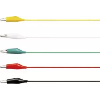 VOLTCRAFT KS-630/0.1 juego de cables de medición con pinzas de cocodrilo, 0,63 m, negro/rojo/amarillo/verde/blanco (VC-10899755)