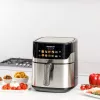 Freidora de aire Taurus Air Fry 7S 1600W 6,5L, acero inoxidable, 8 programas, 80–200°C, control táctil