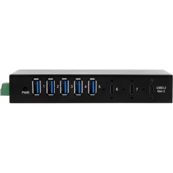 EXSYS GmbH hub metálico USB 3.2 Gen 2x1 de 7 puertos, 2x conector C + 5x conector A (EX-12297HMS)