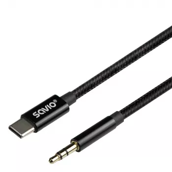 Cable de audio Savio CL-187 1m negro conector macho a conector macho