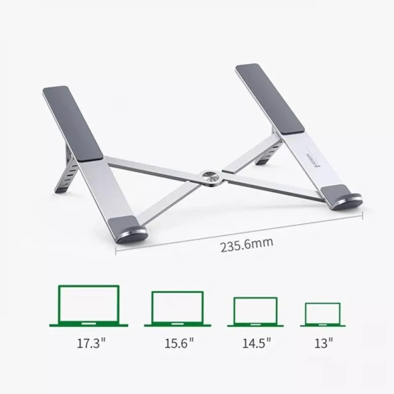 Soporte para portátil UGREEN LP451 ajustable aleación de aluminio para portátiles de 8–17 pulgadas, 5 posiciones, plateado
